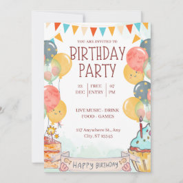 Um convite à Celebração de Aniversário de Cor Doce