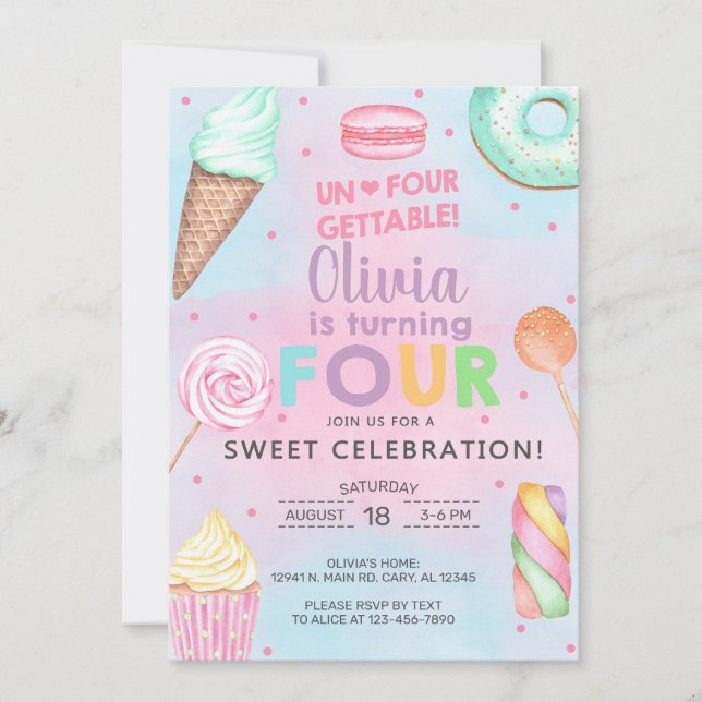 Um convite de 4 anos para uma garota que não pode  (Frente)