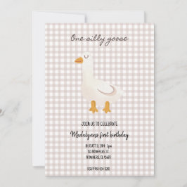 um convite de aniversário de ganso bobo