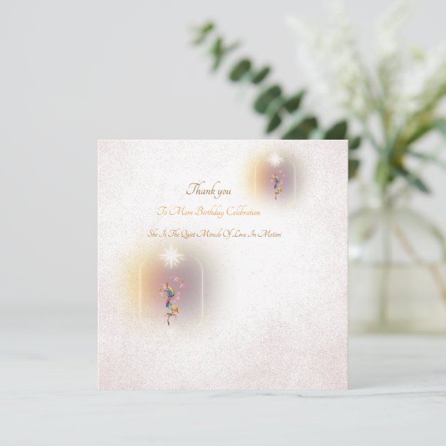 Um convite de aniversário de uma mãe de comemoraçã (Em pé/Frente)