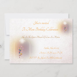 Um convite de aniversário de uma mãe de comemoraçã