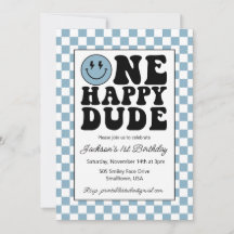 Um convite de aniversário feliz para o homem de az