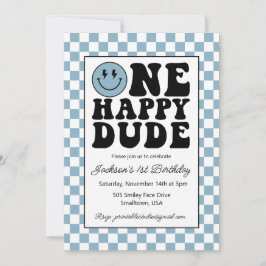 Um convite de aniversário feliz para o homem de az