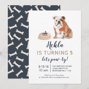 Um convite de aniversário para cães, vamos paw-ty!