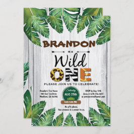 Um convite de aniversário. Tema da selva