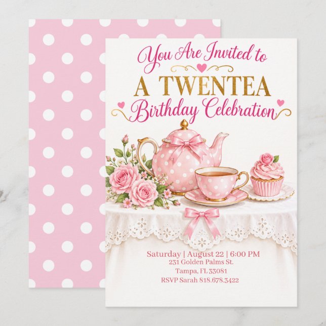 Um Convite de Aniversário Twentea (20)  (Frente/Verso)