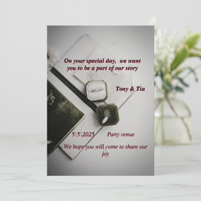 "Um convite de casamento elegante " (Em pé/Frente)