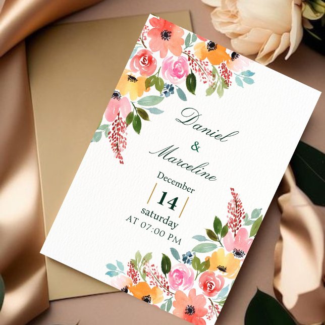 Um Convite De Casamento Floral Incrível (A Stunning Floral Wedding Invitation)