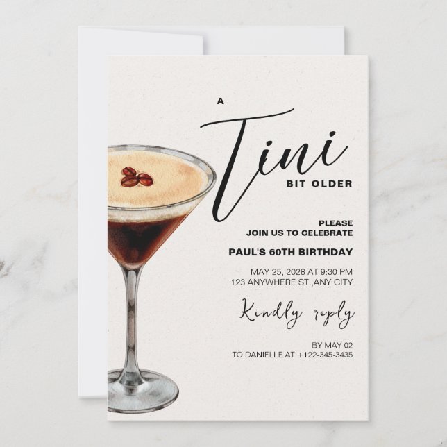 Um Convite De Festa de aniversário Tini Bit Antigo (Frente)