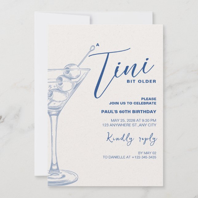 Um Convite De Festa de aniversário Tini Bit Antigo (Frente)