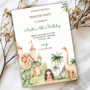Um convite de festa infantil com uma princesa
