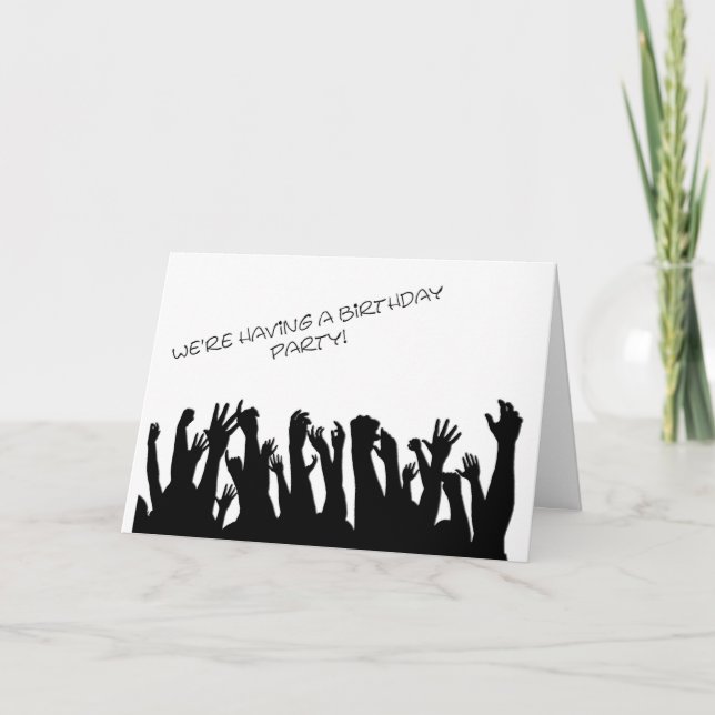 Um convite de festas com uma multidão de aplausos (Frente)