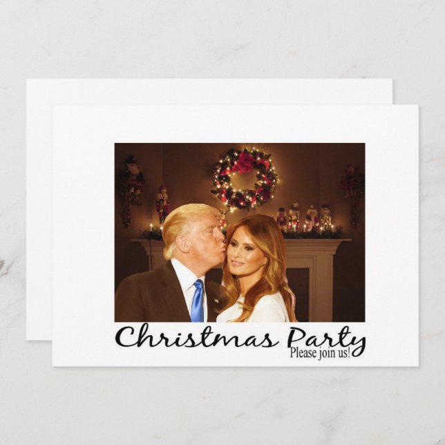 Um convite de Natal de Donald e Melania (Frente/Verso)