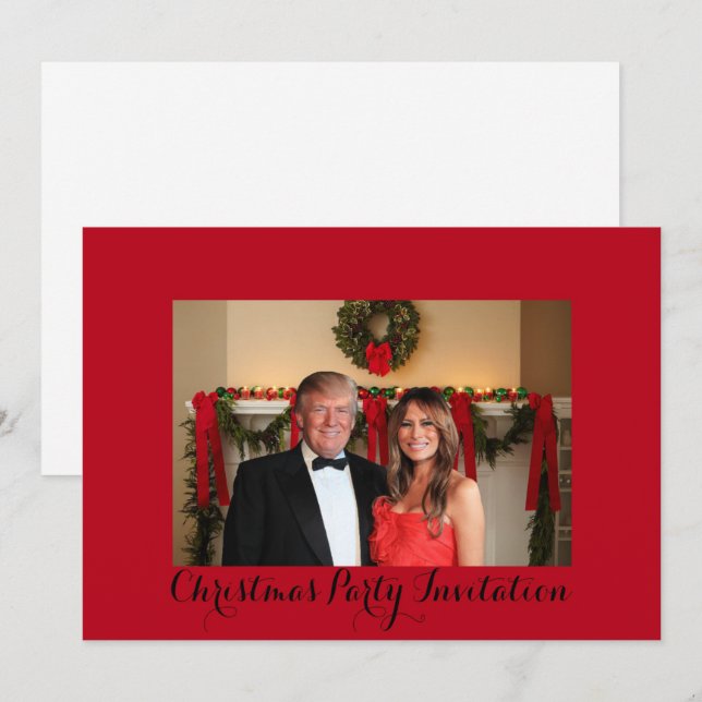 Um convite de Natal de Donald e Melania (Frente/Verso)