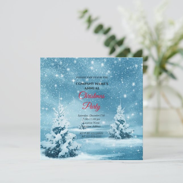 Um convite de Natal simples e elegante para festa (Em pé/Frente)