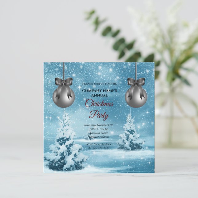 Um convite de Natal simples e elegante para uma fe (Em pé/Frente)