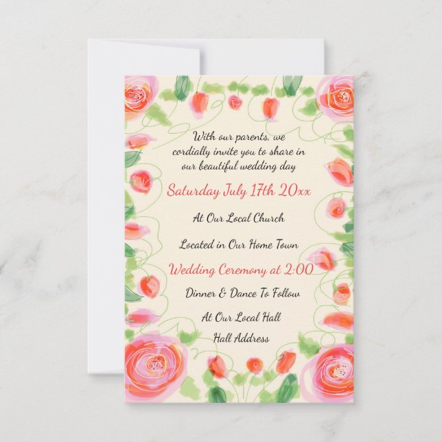 Um Convite de Noivado Mini Super Doce (Frente)