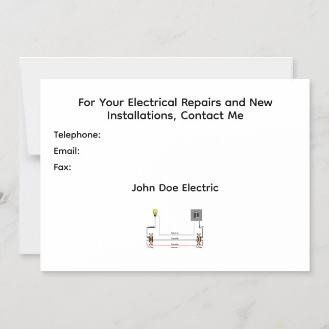 Um Convite Magnético de um Eletricista para Client (Frente)