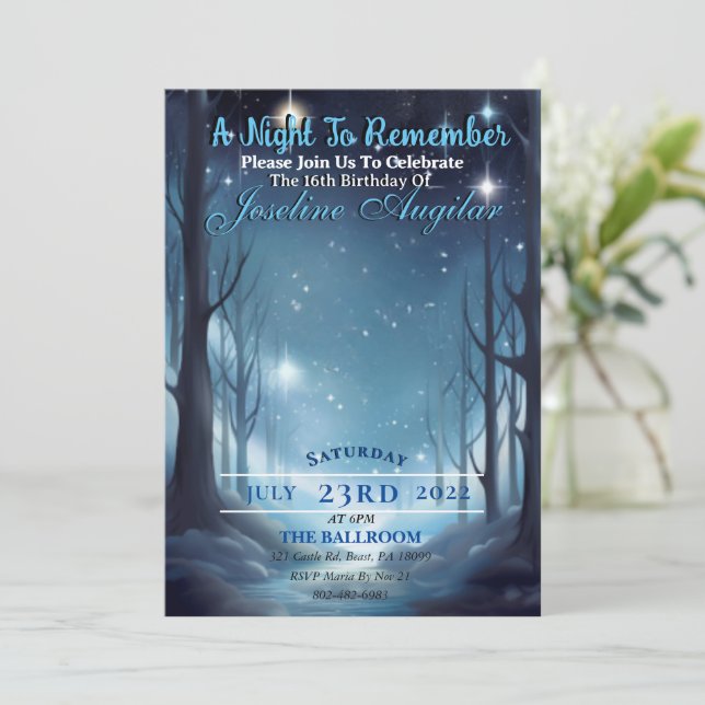 Um convite para 16 noites estreladas (Em pé/Frente)