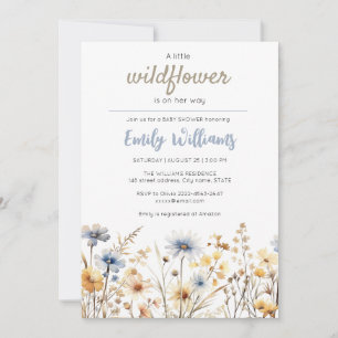 Um convite para chá de fraldas para uma menina de