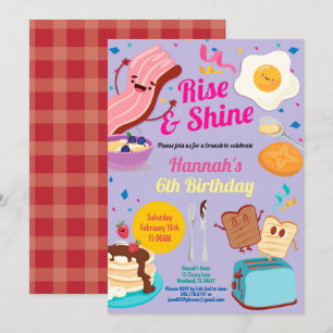 Um convite para o almoço de aniversário roxo. Leva