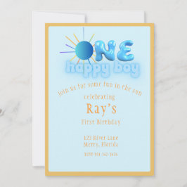 Um convite para o aniversário do Sun Boy Happy