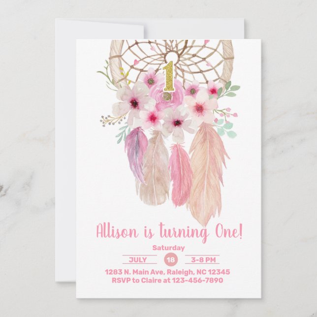 Um convite para o primeiro aniversário de 1rua, um (Frente)