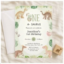 Um Convite para primeiro aniversario do Saurus