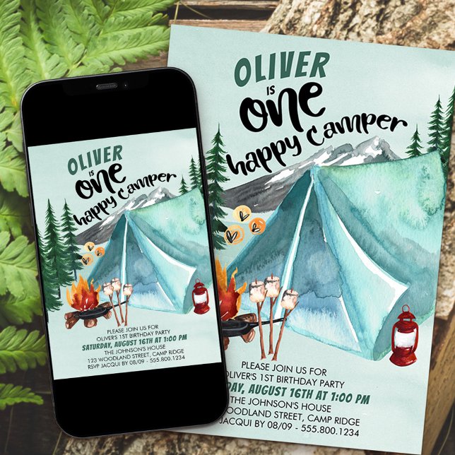 Um convite para primeiros aniversarios de Camper B (Criador carregado)