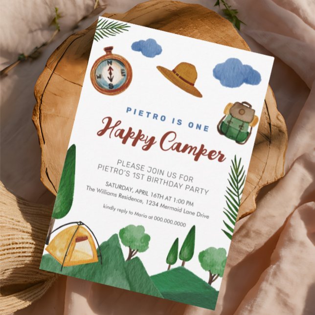 Um convite para primeiros aniversarios de Camper B (Criador carregado)