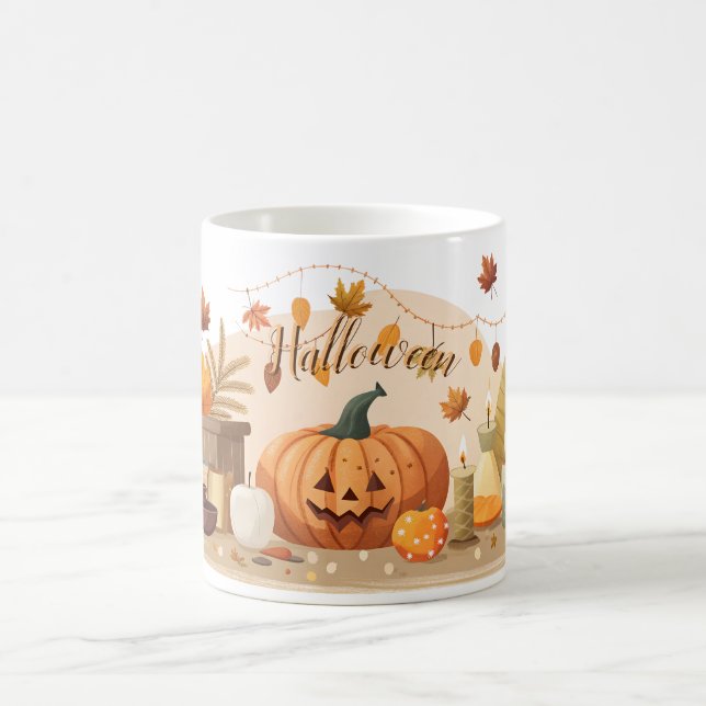 Um copo com impressão de Halloween, caneca estétic (Centro)