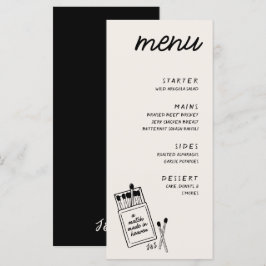 Um Correspondência Feita no Menu de Janto de Casam