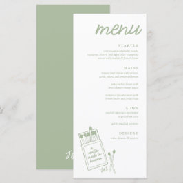 Um Correspondência Feita no Menu de Janto de Casam
