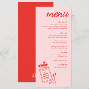 Um Correspondência Feita no Menu de Janto de Casam