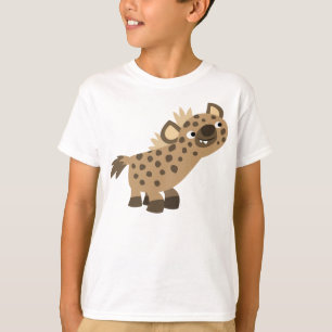 Um Curioso Cartoon Hyena Crianças Camisa