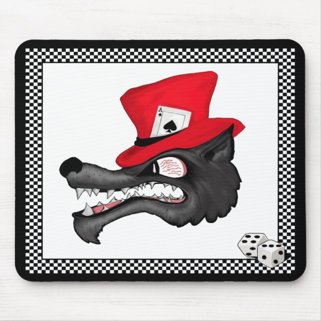 Um curso do lobo solitário Mousepad da sorte (Frente)