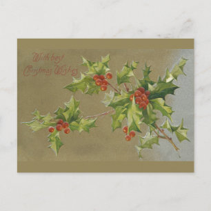 Um Desejo de Natal à Antiga - Cartão Postal Vintag