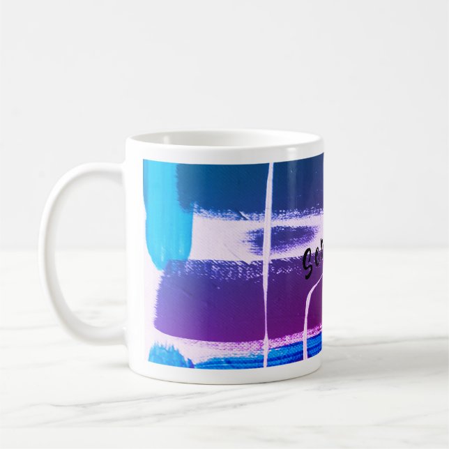 Um desenho abstrato original numa caneca branca cl (Esquerda)