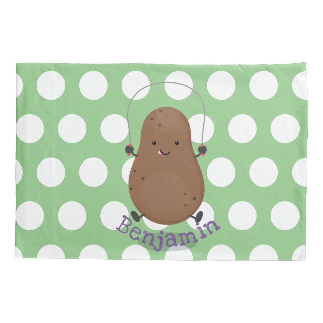 Um desenho animado de corda de batata feliz (Verso)