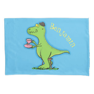 Um desenho animado de dinossauros, verde e engraç