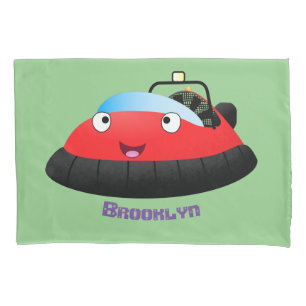 Um desenho animado de hovercraft, vermelho e bonit