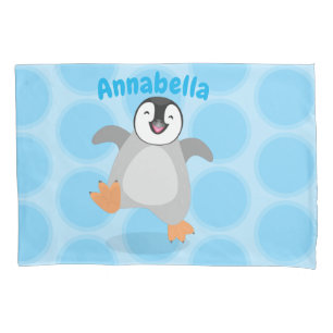 Um desenho animado de pintinho de pinguim feliz e