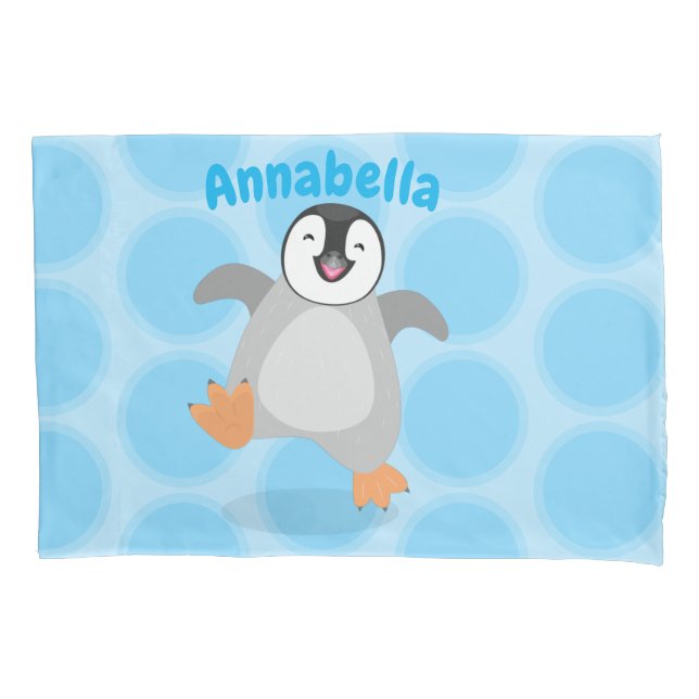 Um desenho animado de pintinho de pinguim feliz e  (Frente)