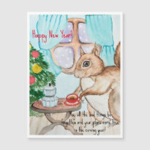 Um desenho confortável de um esquilo fofo