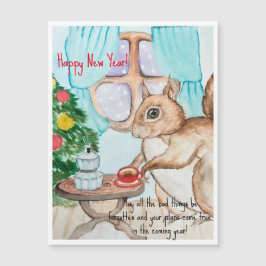 Um desenho confortável de um esquilo fofo