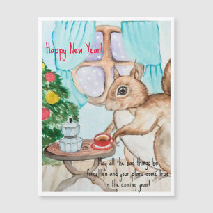 Um desenho confortável de um esquilo fofo