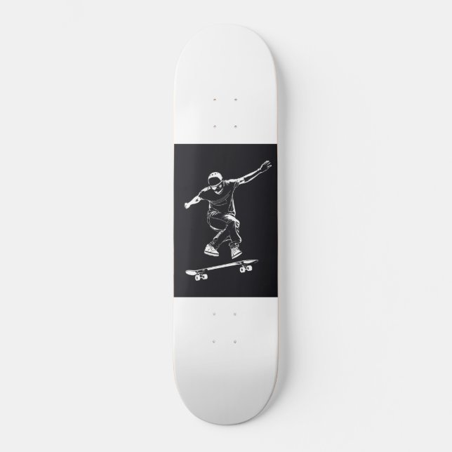 Um design gráfico minimalista de um skate (Frente)