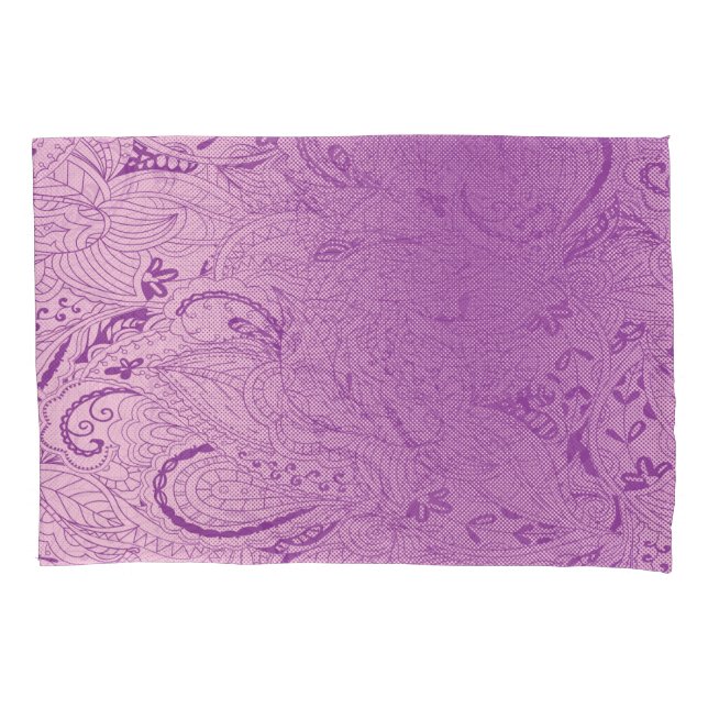 Um design roxo vibrante com tecido intrincado (Frente-Esquerda)