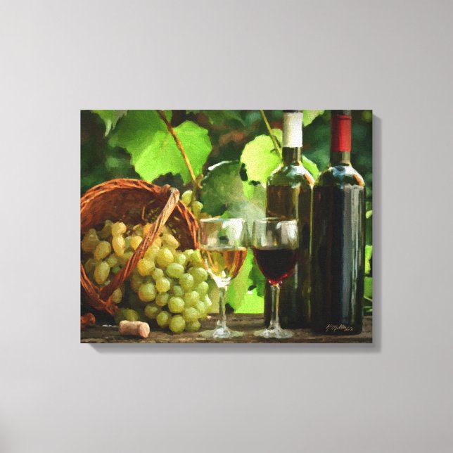 Um dia de Impressão de Provando de Canvas de Vinho (Frente)