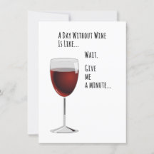 Um Dia Sem Vinho Cartão Divertido